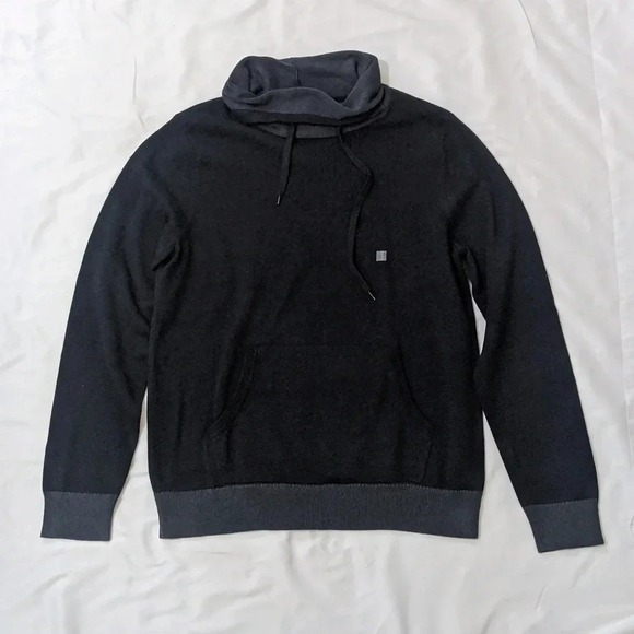 NWT Express Drawstring Cowl Neck Sweater, Color Black/Gray Size L - Picture 1 of 13